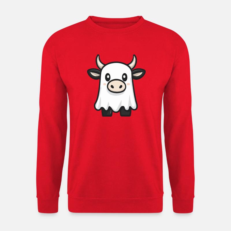 Kuh Halloween Geist - Unisex Pullover - Rot