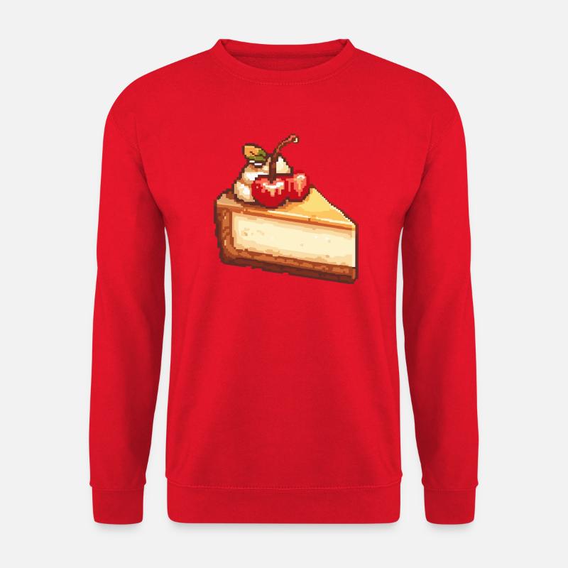 Pixel Cheesecake with Cherry - Unisex Sweatshirt - red