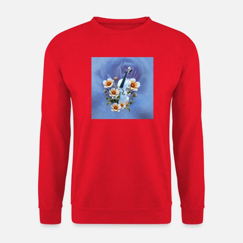 Celeste Geige mit Blumen - Unisex Pullover - Rot