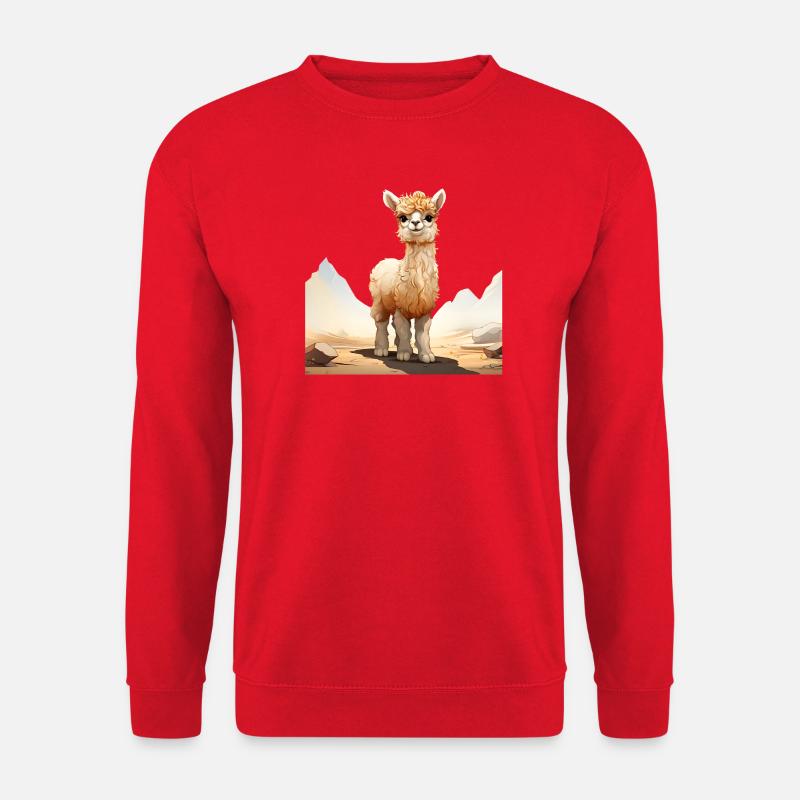 Alpaka im Sonnenlicht - Unisex Pullover - Rot