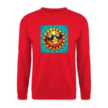 Sonne - Unisex Pullover - Rot - Vorne - Alina (178cm) & Michal (187cm)