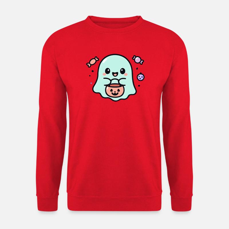 Ghost Foodie Lächeln Halloween - Unisex Pullover - Rot