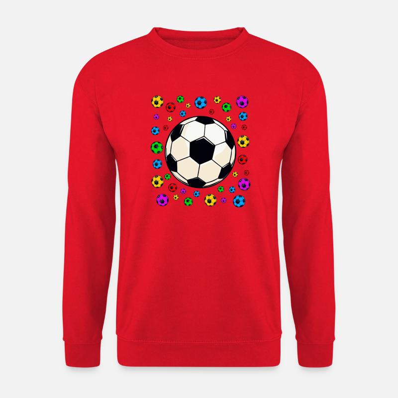 fleckiger kaleidoskopischer Fußball-Ausbruch - Unisex Pullover - Rot