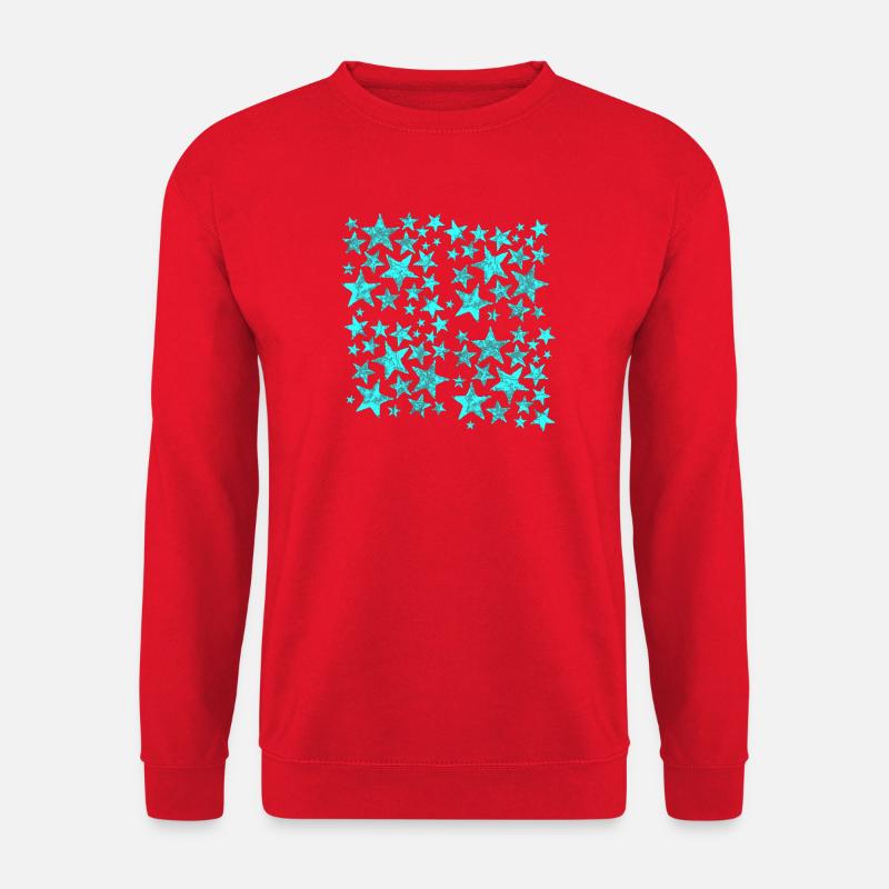 Türkis Sterne Muster - Unisex Pullover - Rot