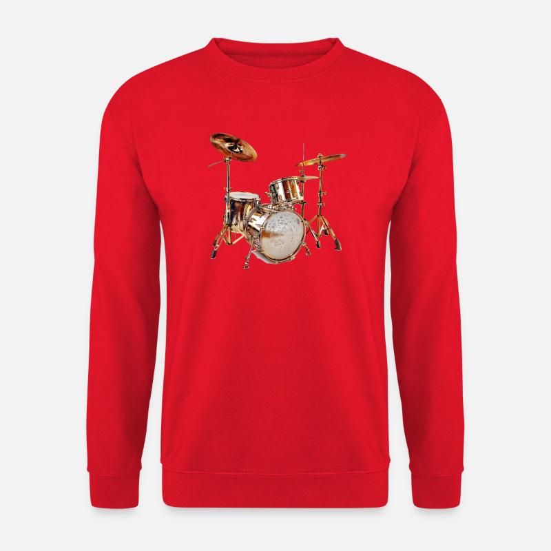 Drumset in the spotlight - Unisex Sweatshirt - red