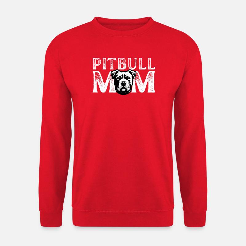 Porträt der Pitbull-Mutter - Unisex Pullover - Rot