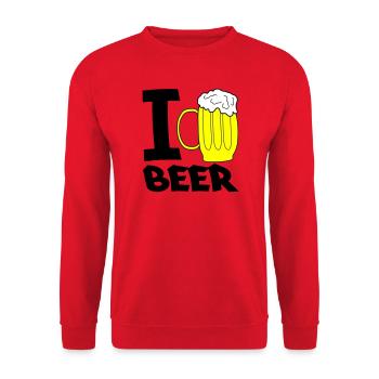 Yellow Beer Mug Sketch - Unisex Sweatshirt - red - Front - Alina (178cm) & Michal (187cm)