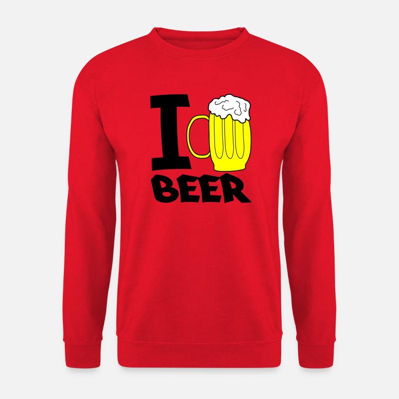 Gelber Bierkrug Skizze - Unisex Pullover - Rot