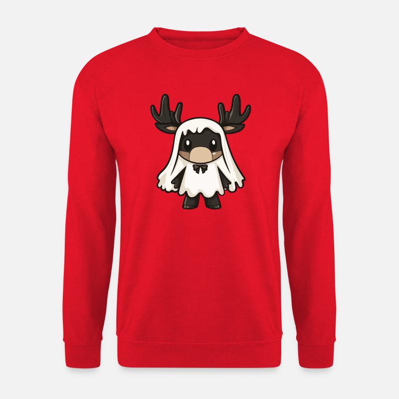 Moose Halloween Ghost - Unisex Sweatshirt - red