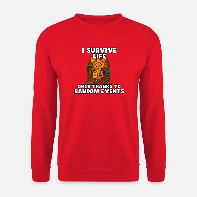 Das Leben durch zufällige Ereignisse überleben - Unisex Pullover - Rot