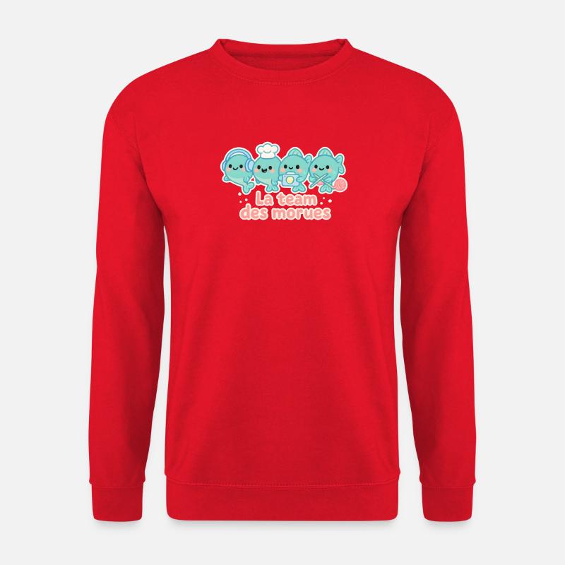 Das Team der nautischen Kabeljau-Maskottchen - Unisex Pullover - Rot