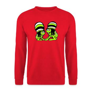 2 Frogs Reggae Music Rasta Hair Hat Jamaica - Unisex Sweatshirt - red - Front - Alina (178cm) & Michal (187cm)