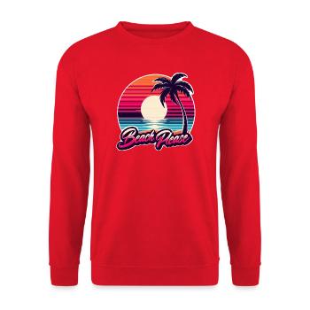 Beach Sunset Beach Please - Unisex Sweatshirt - red - Front - Alina (178cm) & Michal (187cm)