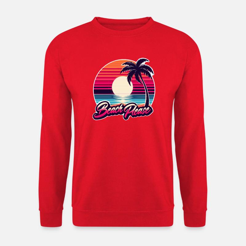 Coucher de soleil plage Beach Please - Sweat-shirt Unisexe - rouge