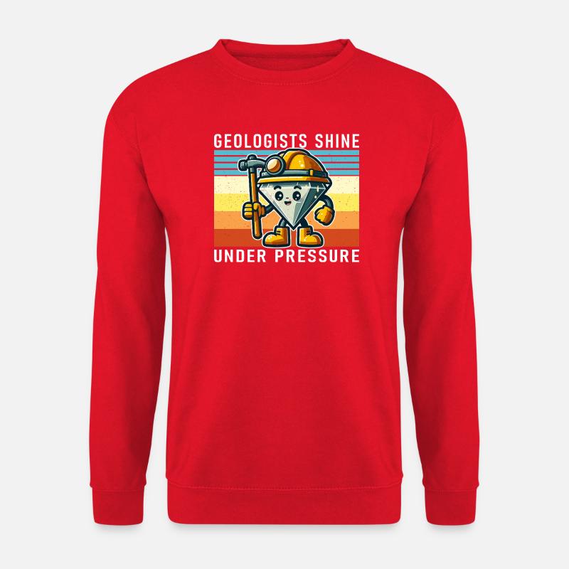 Geologists Under Pressure Cartoon Diamond - Unisex Sweatshirt - red