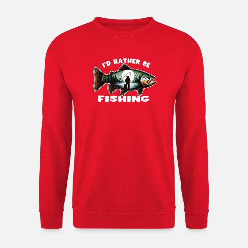 I'd rather fish - Unisex Sweatshirt - red