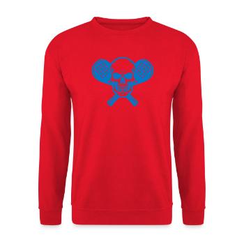 Kopfskelett Lacrosse Herzlogo - Unisex Pullover - Rot - Vorne - Alina (178cm) & Michal (187cm)