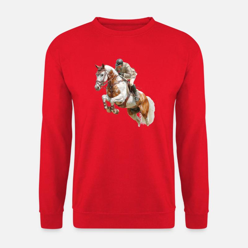 Springender Reiter im Galopp - Unisex Pullover - Rot