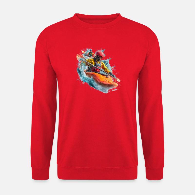 Wildwasser Kajak Action Splash - Unisex Pullover - Rot