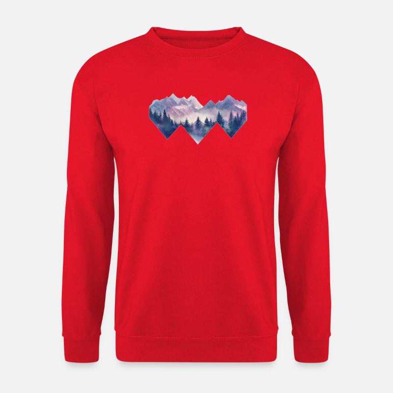 Berge Wandern - Unisex Pullover - Rot