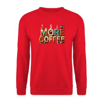 More coffee - Unisex Sweatshirt - red - Front - Alina (178cm) & Michal (187cm)