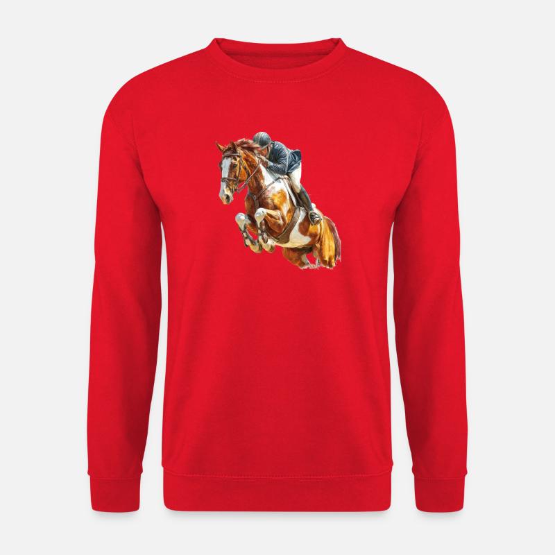 Galloping rider in leap - Unisex Sweatshirt - red