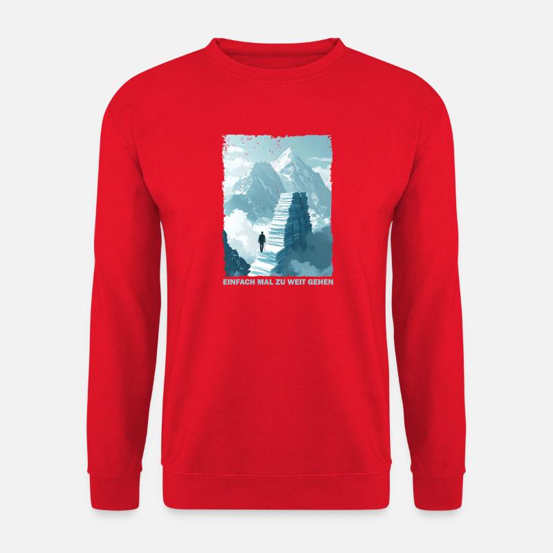 Papierstufen zum Gipfel - Unisex Pullover - Rot
