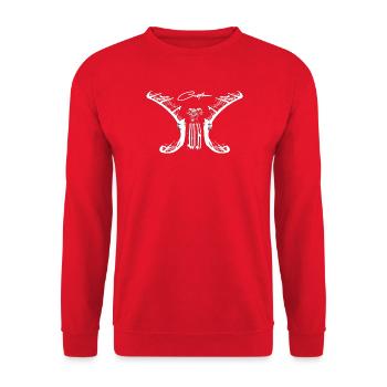 Faux Ailes Crâne Gothique - Sweat-shirt Unisexe - rouge - Devant - Alina (178cm) & Michal (187cm)
