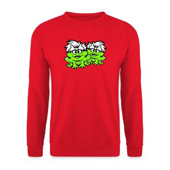2 grenouilles couple femmes crapaud drôle amoureux mignon - Sweat-shirt Unisexe - rouge - Devant - Alina (178cm) & Michal (187cm)