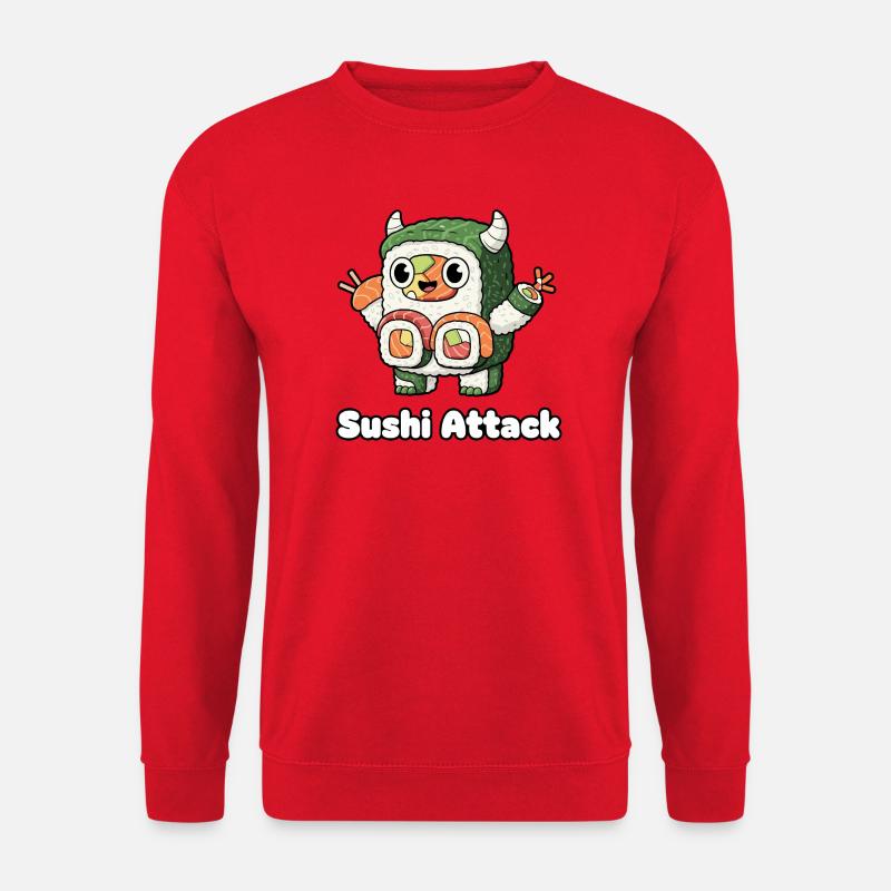 Sushi Attack Monster - Unisex Pullover - Rot