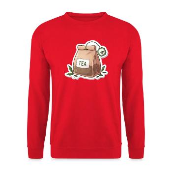 Illustration de sachet de thé - Sweat-shirt Unisexe - rouge - Devant - Alina (178cm) & Michal (187cm)