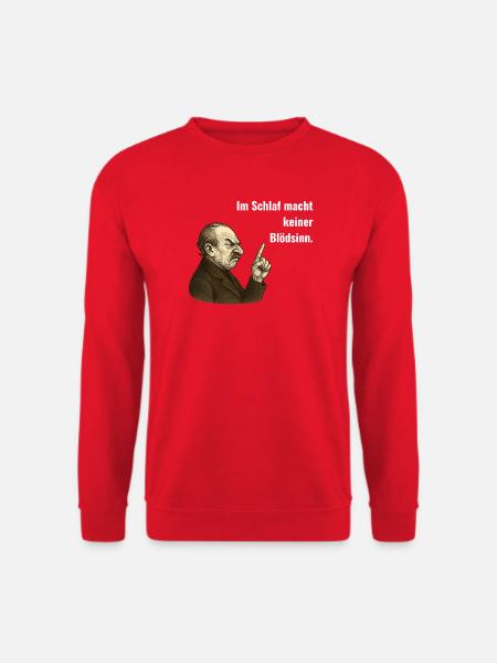 Im Schlaf macht keiner Blödsinn – Vintage Humor - Unisex Pullover - Rot