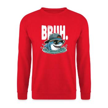 Requin swag surfeur Bruh - Sweat-shirt Unisexe - rouge - Devant - Alina (178cm) & Michal (187cm)