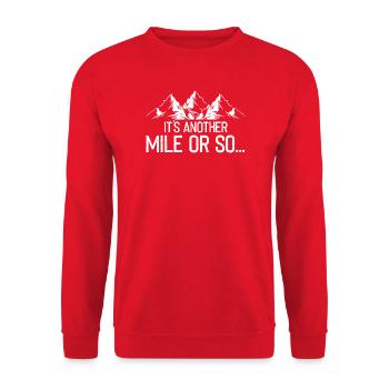 It's Another Mile or So Hiking Trail Humor - Unisex Sweatshirt - red - Front - Alina (178cm) & Michal (187cm)