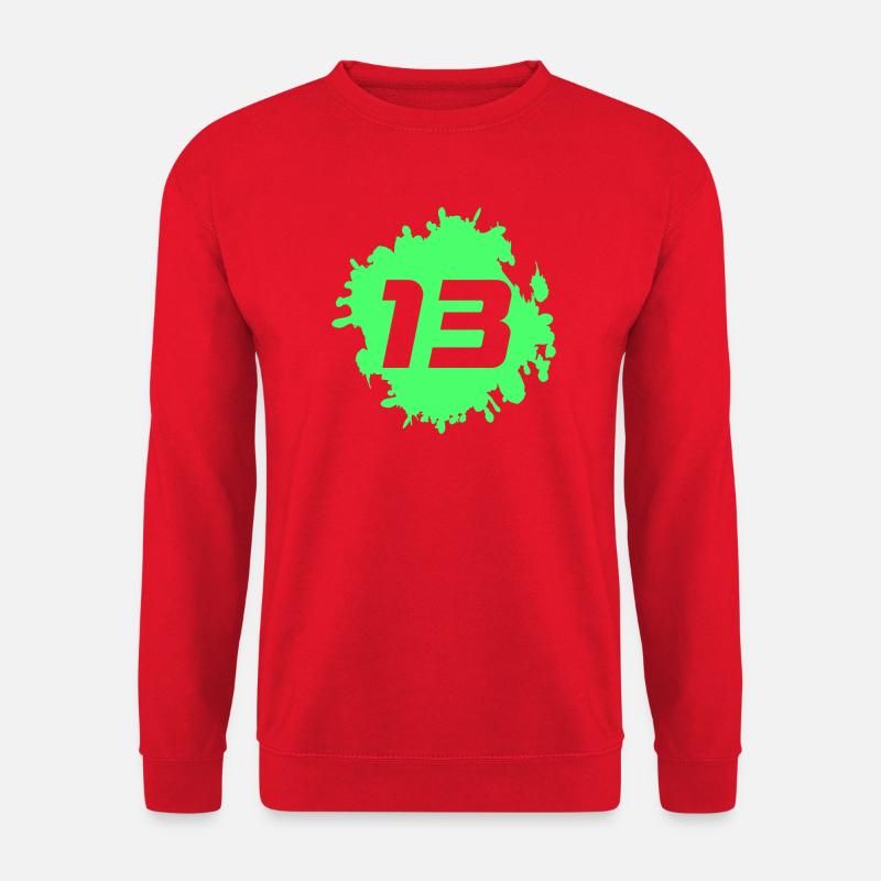 Neongrünes 13 Spritzersplash - Unisex Pullover - Rot
