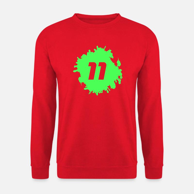 Neongrün Splash 11 - Unisex Pullover - Rot