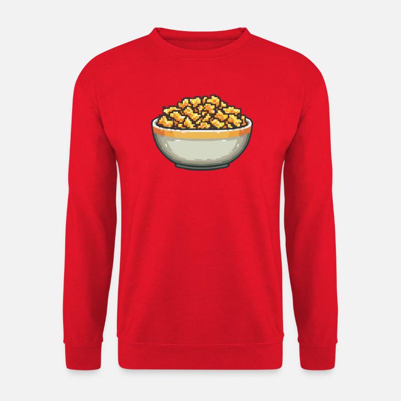 Popcorn-Schale Pixelkunst - Unisex Pullover - Rot