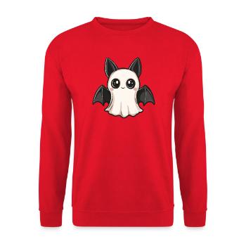 Fledermaus Halloween Geist - Unisex Pullover - Rot - Vorne - Alina (178cm) & Michal (187cm)