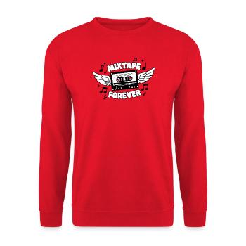 Mixtape Forever Flügelkassette - Unisex Pullover - Rot - Vorne - Alina (178cm) & Michal (187cm)