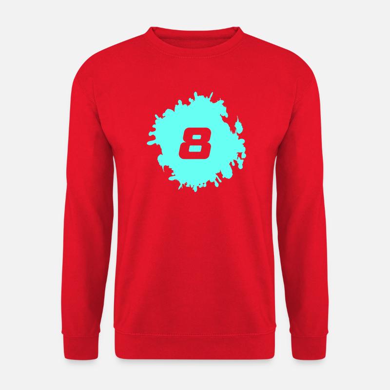 Neon Acht Splatter Design - Unisex Pullover - Rot