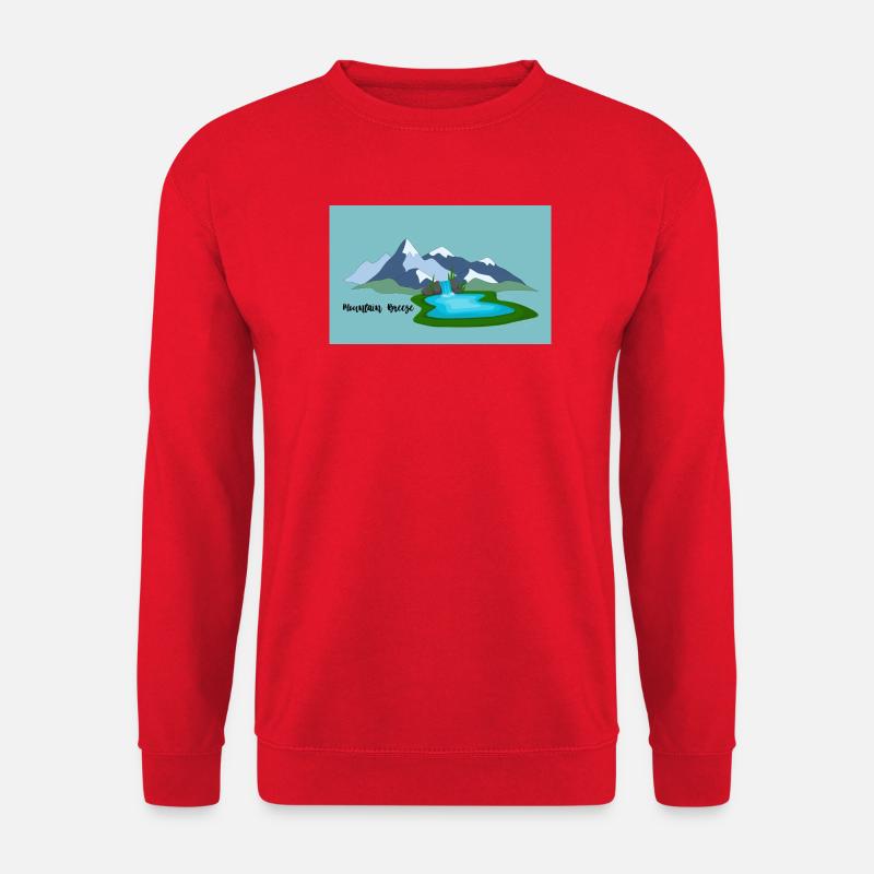 Bergwind und Wasserfall Naturbild - Unisex Pullover - Rot