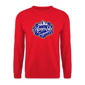 Apres Ski Berge Alpen - Unisex Pullover - Rot - Vorne - Alina (178cm) & Michal (187cm)