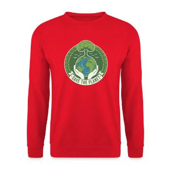 Sauvez la planète Eco Jour de la Terre Nature Design - Sweat-shirt Unisexe - rouge - Devant - Alina (178cm) & Michal (187cm)