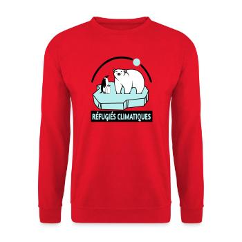 Réfugiés climatiques - Sweat-shirt Unisexe - rouge - Devant - Alina (178cm) & Michal (187cm)