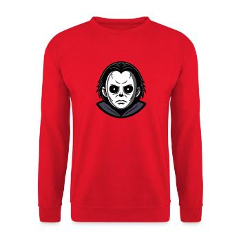 Masque mauvais halloween monochrome hoodie - Sweat-shirt Unisexe - rouge - Devant - Alina (178cm) & Michal (187cm)