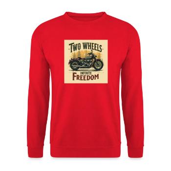 Two Wheels, Infinite Freedom - Unisex Pullover - Rot - Vorne - Alina (178cm) & Michal (187cm)