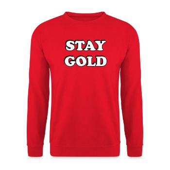 Reste en or Typographie audacieuse - Sweat-shirt Unisexe - rouge - Devant - Alina (178cm) & Michal (187cm)