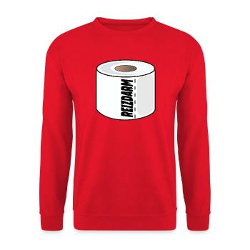 INTESTIN IRRITABLE, PAPIER TOILETTE, DIGESTION - Sweat-shirt Unisexe - rouge - Devant - Alina (178cm) & Michal (187cm)