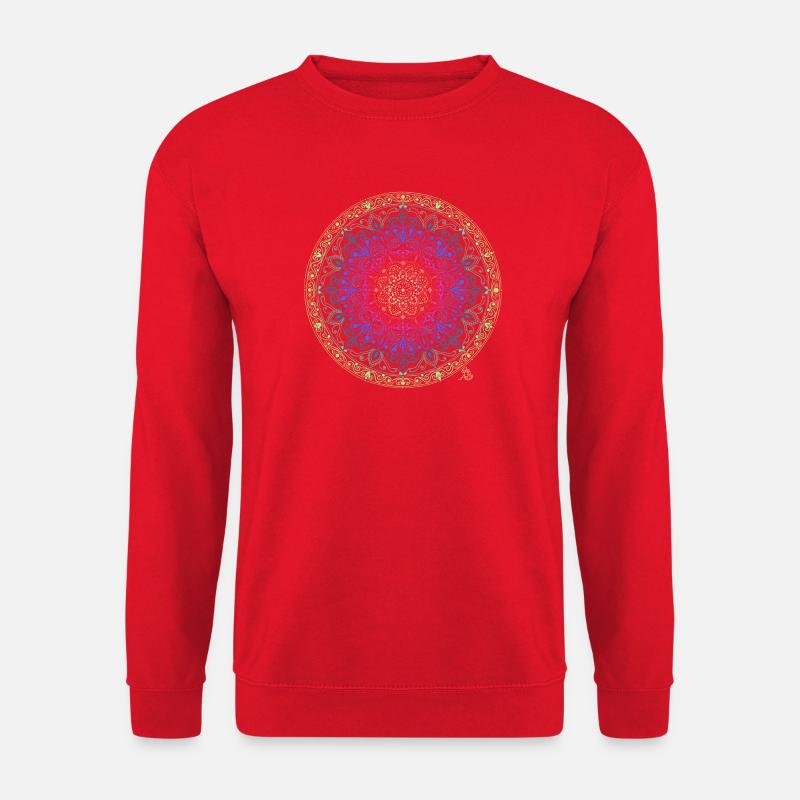 Regenbogen Mandala Fusion - Unisex Pullover - Rot