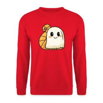 Schnecke Halloween Geist - Unisex Pullover - Rot - Vorne - Alina (178cm) & Michal (187cm)